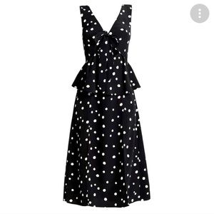 Topshop Polka Dot Cut-Out Peplum Dress🖤🤍